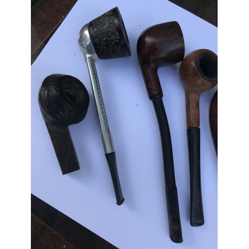 222 - Collection of 6 Vintage Smoking Pipes and Another Incomplete