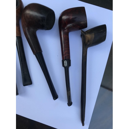 222 - Collection of 6 Vintage Smoking Pipes and Another Incomplete