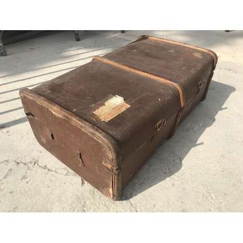 23 - Antique (1920's) Large Travel Luggage Trunk