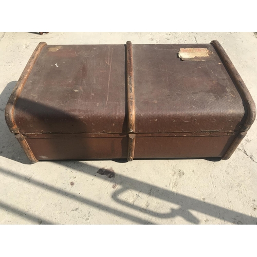 23 - Antique (1920's) Large Travel Luggage Trunk