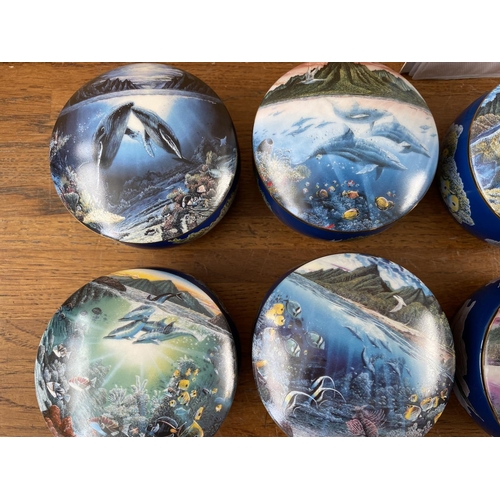 164 - Collection of 7 Danbury Mint Tropical Wonderland Porcelain Trinket Music Boxes with Certificate of A... 