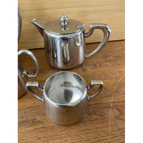 169 - Antique Elkington Silver Plated Tea/Coffee Set with Creamer and Sugar Bowl