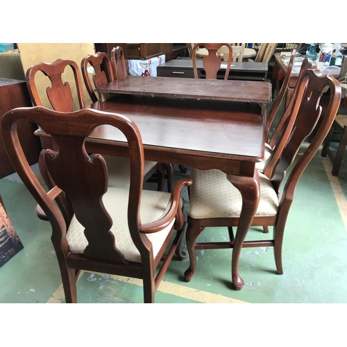 289 - American Cherry Wood Extendable Dining Table with 8 Upholstered Matching Chairs - Code AM6950A, AM69... 