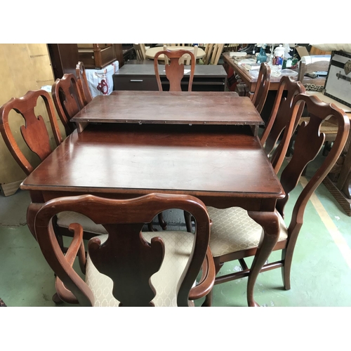 289 - American Cherry Wood Extendable Dining Table with 8 Upholstered Matching Chairs - Code AM6950A, AM69... 