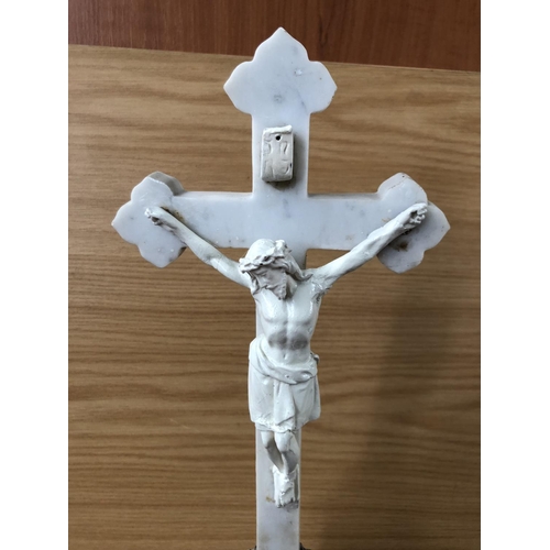 294 - Crucified Jesus Figure on Marble (47cm H.)