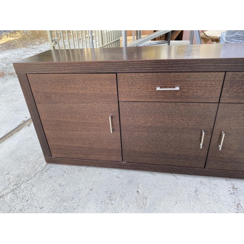 339 - Large Wenge Side Board/Buffet Unit (240 W. x 45 D. x 80cm H.)