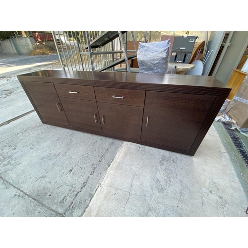 339 - Large Wenge Side Board/Buffet Unit (240 W. x 45 D. x 80cm H.)