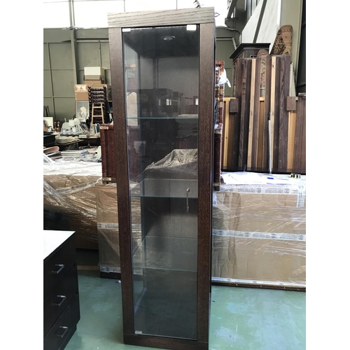 354 - Tall Wenge Display Cabinet/Vitrine with Glass Shelves and Internal Lighting (50 W. x 50 D. x 180cm H... 