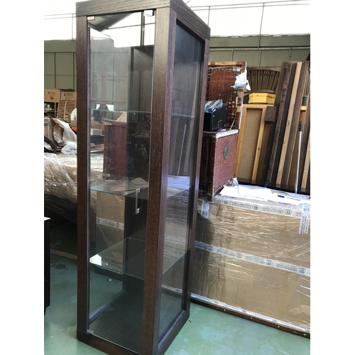 354 - Tall Wenge Display Cabinet/Vitrine with Glass Shelves and Internal Lighting (50 W. x 50 D. x 180cm H... 