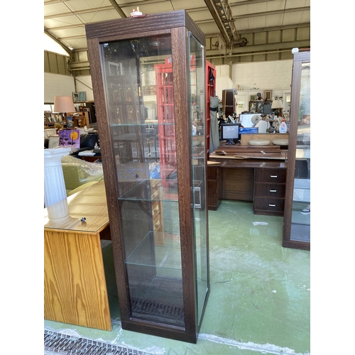 354 - Tall Wenge Display Cabinet/Vitrine with Glass Shelves and Internal Lighting (50 W. x 50 D. x 180cm H... 