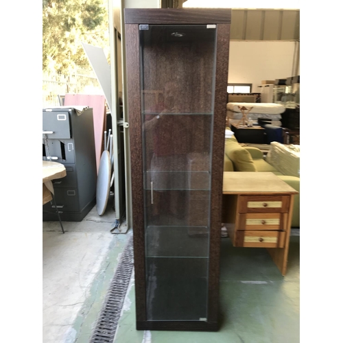 355 - Tall Wenge Display Cabinet/Vitrine with Glass Shelves and Internal Lighting (50 W. x 50 D. x 180cm H... 