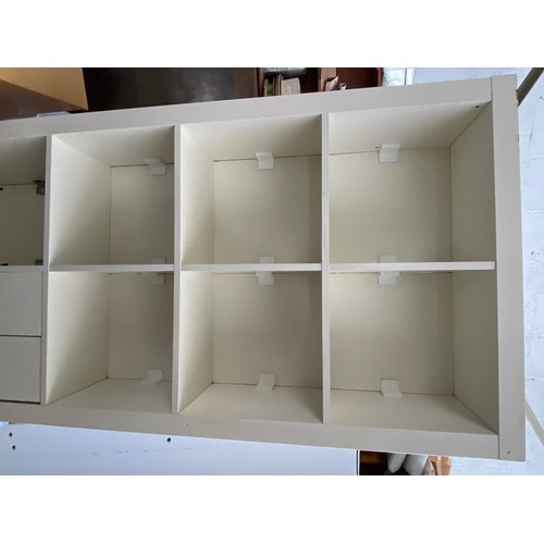 341A - Large White Wooden Bookcase (a/f - 185 W. x 39 D. x 79cm H.)