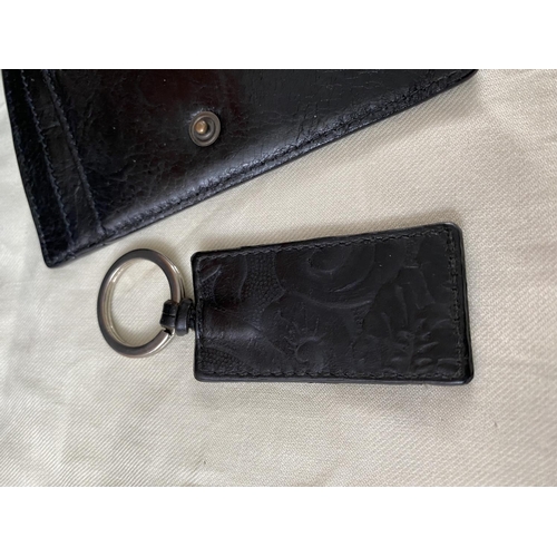 123 - Black Kenzo Leather Bag Together with Matching Kenzo Purse and Kenzo Keyring