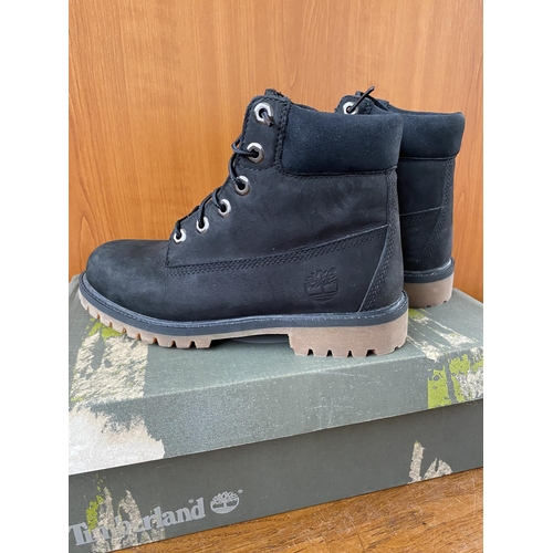 124 - Timberland Black Suede Boots Size 38/UK 5