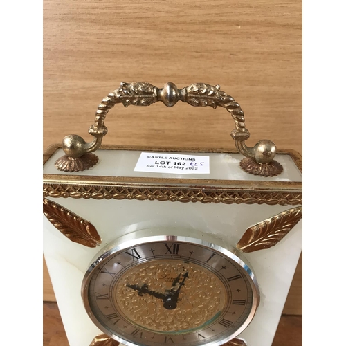 200A - Onyx and Brass Clock (Clock Mechanism Needs Repair)