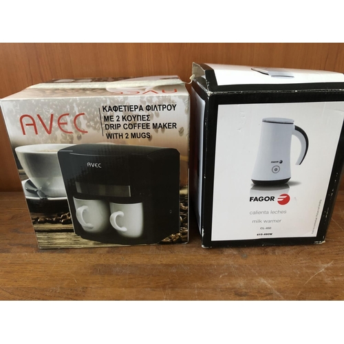 480 - 'Avec' Coffee Maker and 'Fagor' Milk Warmer (Unused)