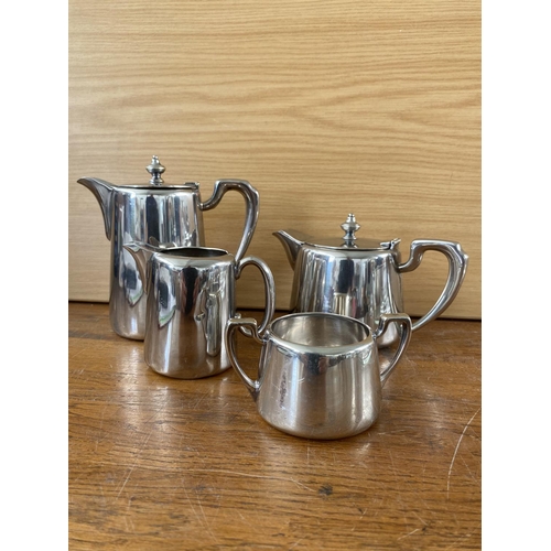 591 - Antique Elkington Silver Plated Tea/Coffee Set with Creamer and Sugar Bowl