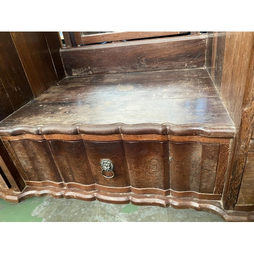 593 - Large Vintage Dressing Table with 7 Drawers and Lion Head Handles (137 W. x 47 D. x 76/170cm H.)