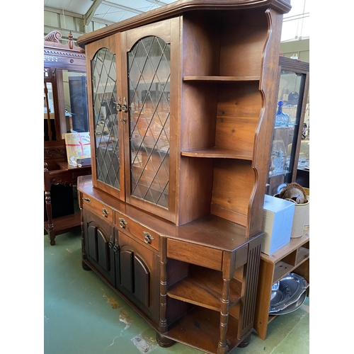 594 - Large 1950's 2-Piece Display Cabinet/Vitrine with Internal Lighting (185 W. x 50 D. x 194cm H.)