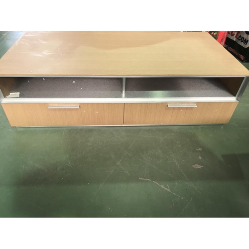 595 - Italian Singway TV Cabinet with 2 Drawers (Unused) (120W. x 60 D. x 34cm H.)