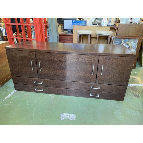 600 - Wenge Side Board/Buffet Unit with 4 Bottom Drawers (160 W. x 50 D. x 67cm H.)