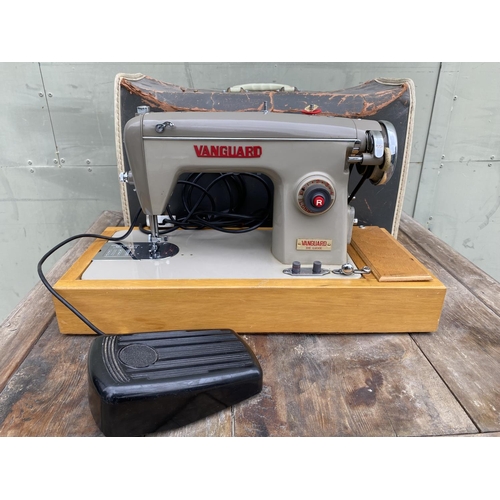 Vanguard De Luxe Vintage Table Top Sewing Machine with Case