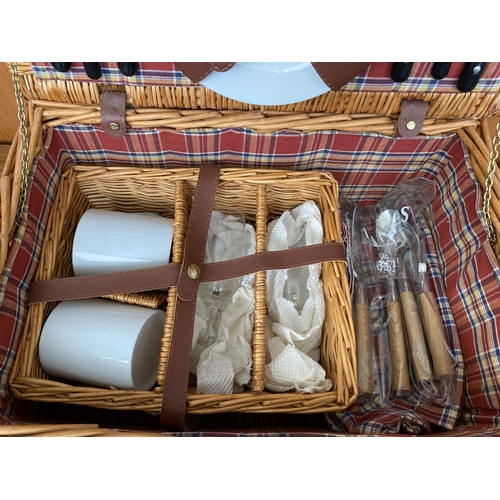 60 - Wicker Picnic Basket (Unused)