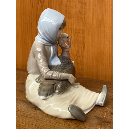 68 - Lladro Girl with Turkey Porcelain Figurine