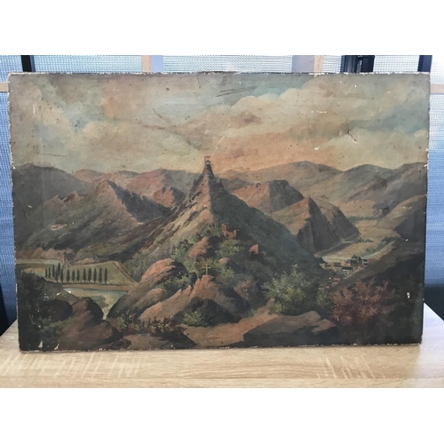 240 - 19th Century Canvas Painting (A/F - 66 x 44cm) - Taken Back on 24/7/2023