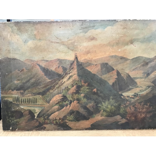 240 - 19th Century Canvas Painting (A/F - 66 x 44cm) - Taken Back on 24/7/2023