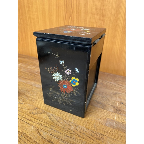 260 - Small Vintage Chinese Jewellery Box Together with Pewter Giraffe Jewellery Stand and Other