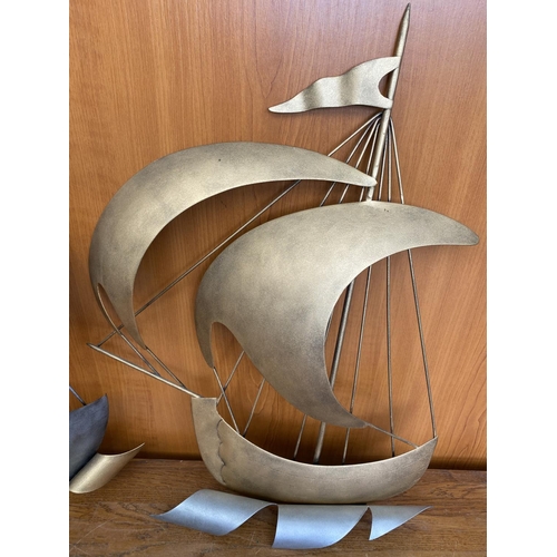 64 - x2 Metal Ship Model Wall Artwork Decor