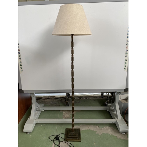 83 - Tall Floor Standing Lamp with Beige Shade (170cm H.)