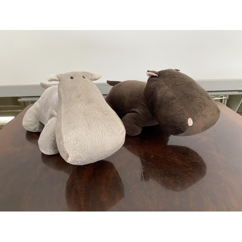 85 - x2 Weight Hippopotamus Soft Fabric Door Stoppers (30cm L./each)