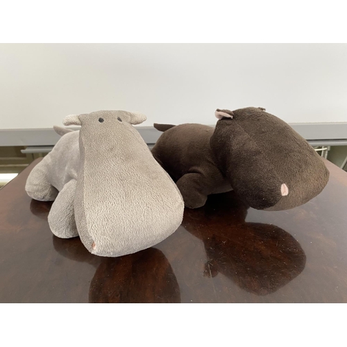 85 - x2 Weight Hippopotamus Soft Fabric Door Stoppers (30cm L./each)