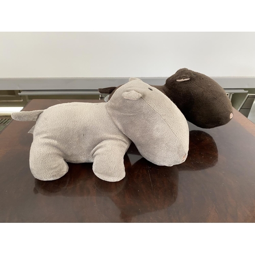 85 - x2 Weight Hippopotamus Soft Fabric Door Stoppers (30cm L./each)