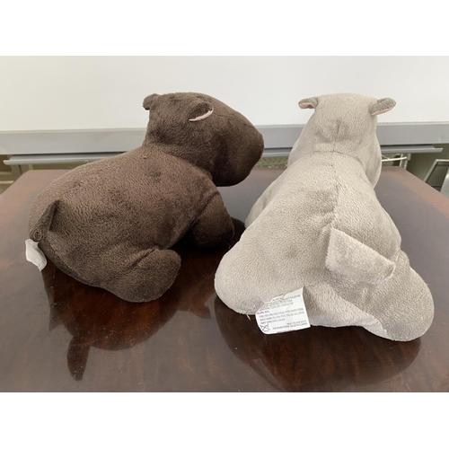 85 - x2 Weight Hippopotamus Soft Fabric Door Stoppers (30cm L./each)