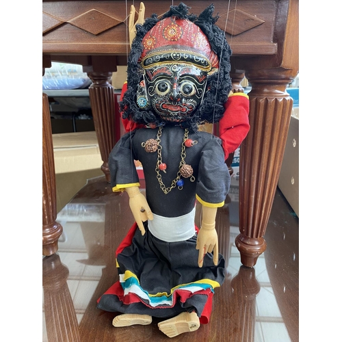 257 - Vintage Handmade Nepalese Two-Faced Marionette