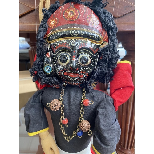 257 - Vintage Handmade Nepalese Two-Faced Marionette