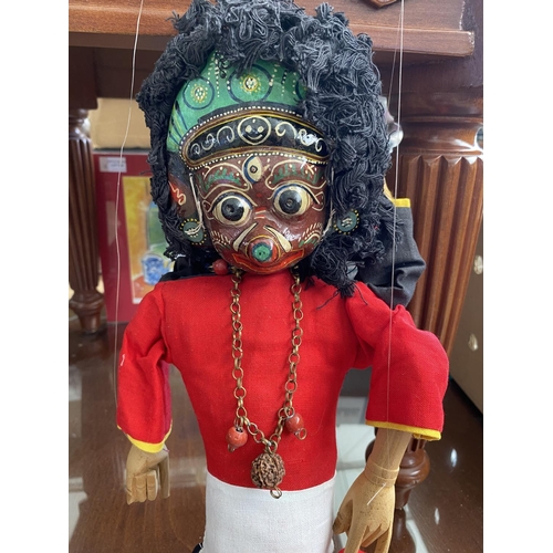 257 - Vintage Handmade Nepalese Two-Faced Marionette