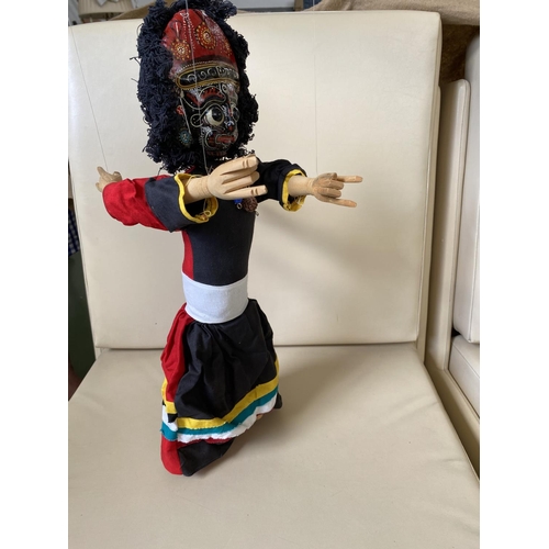 257 - Vintage Handmade Nepalese Two-Faced Marionette