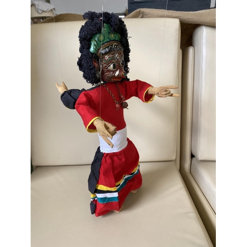 257 - Vintage Handmade Nepalese Two-Faced Marionette