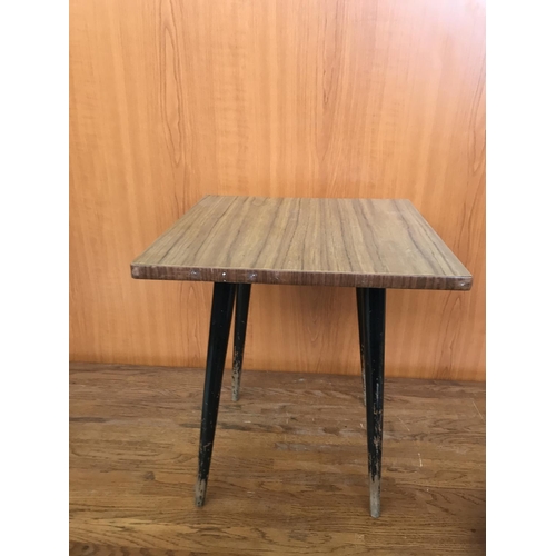 66 - Small Vintage Square Formica Side Table (33 x 33 x 37cm H.)