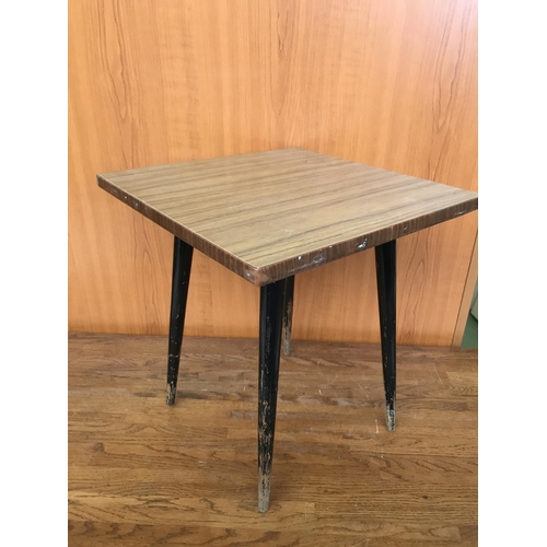 66 - Small Vintage Square Formica Side Table (33 x 33 x 37cm H.)