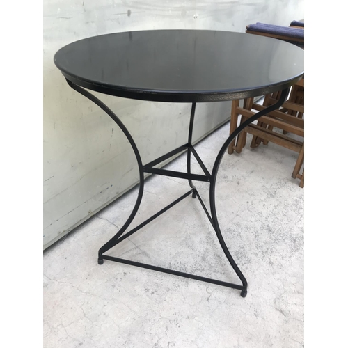 74 - Metal Circular Garden Side Table (69cm Ø, 76cm H.)