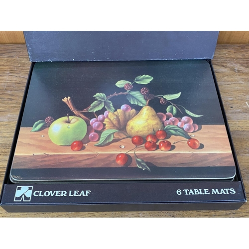 59 - x6 Clover Leaf Table Mats/Plate Mats with Fresh Fruit Pattern