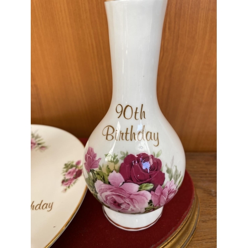 95 - 90th Birthday Gift of Vintage Sheltonian Staffordshire English Bone China Cup, Saucer and Small Flow... 