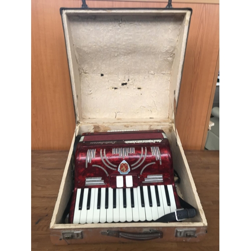 600 - Vintage Teachers of Music Paolo Soprani Accordion in Original Case