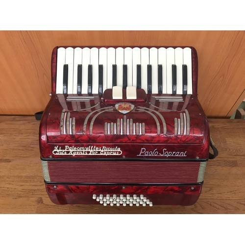 600 - Vintage Teachers of Music Paolo Soprani Accordion in Original Case