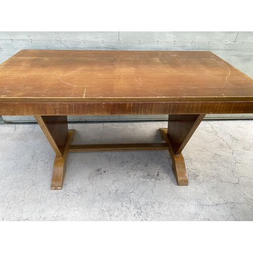 585 - Vintage Art Deco Dining Table Believed to Be Walnut (Project Piece - 156 W. x 74 D. x 78cm H.)